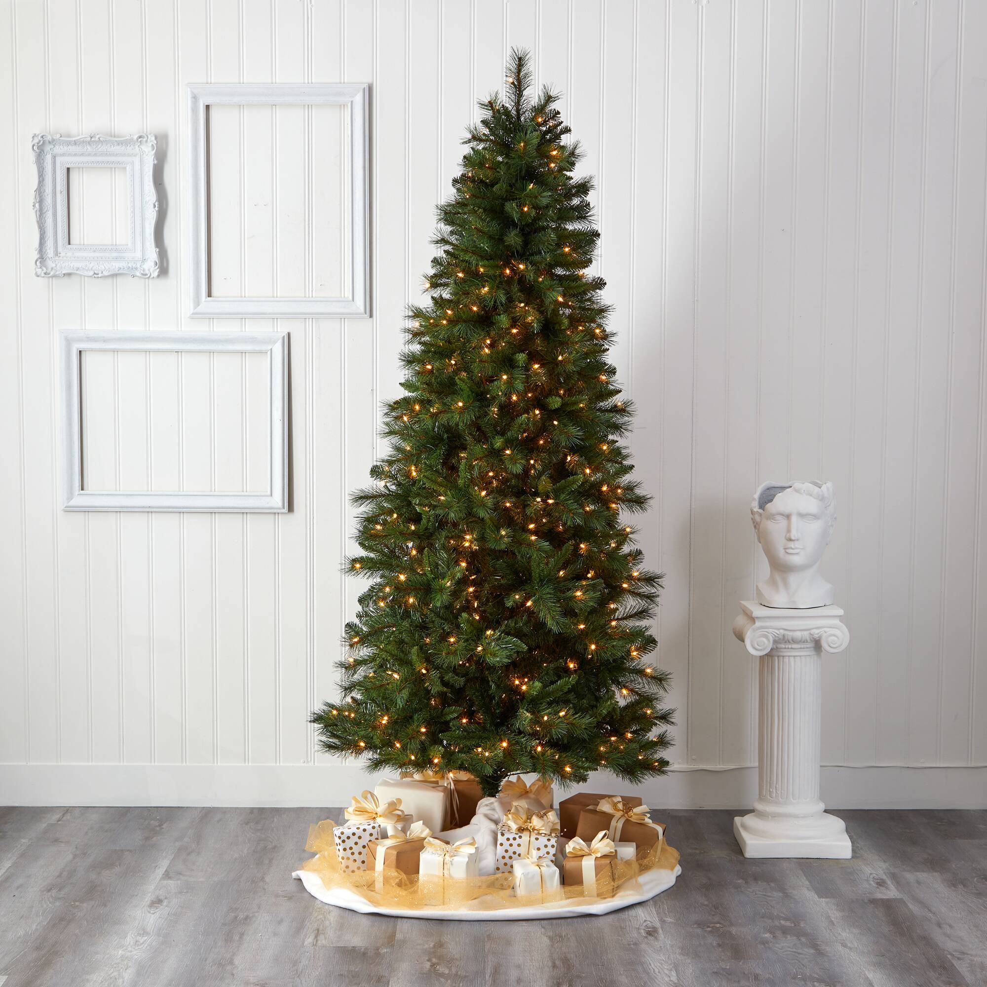 7.5ft. Pre-Lit West Virginia Mountain Pine Artificial Christmas Tree, Clear LED Lights